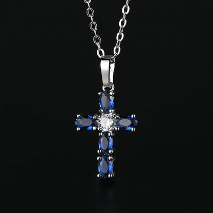 Aesthetic Cross Necklace for Women Charming Zirconia Trendy Party Accessories Personalized Female Jewelry Wholesale Bulk