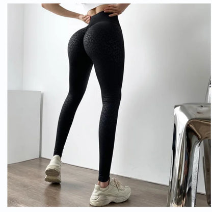 Leopard Print Yoga Pants Slim Thin Leggings Women's Sports Bottom Pants Multicolor Printed Nine Minute Pants