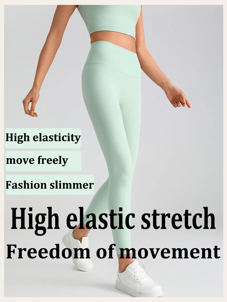 Women's Yoga Pants Gym Leggings Lady's Girl Fitness Soft touch Tights High Waist Elastic Breathable No T Line Sports Pants