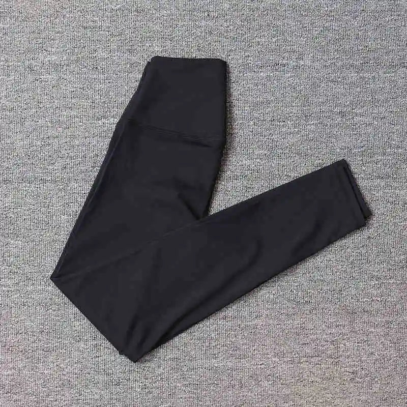 Women's High Waist Yoga Pants Nude Stretch Slim Fitness Sports Pants Peach Hip Yoga Tights