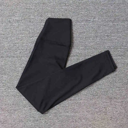 Women's High Waist Yoga Pants Nude Stretch Slim Fitness Sports Pants Peach Hip Yoga Tights