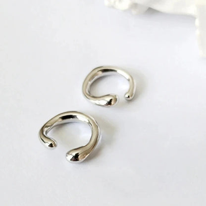 Golden Earrings without Piercing Geometric Round Ear Cuff Minimalist Cartilage Earrings Women Simple Jewelry