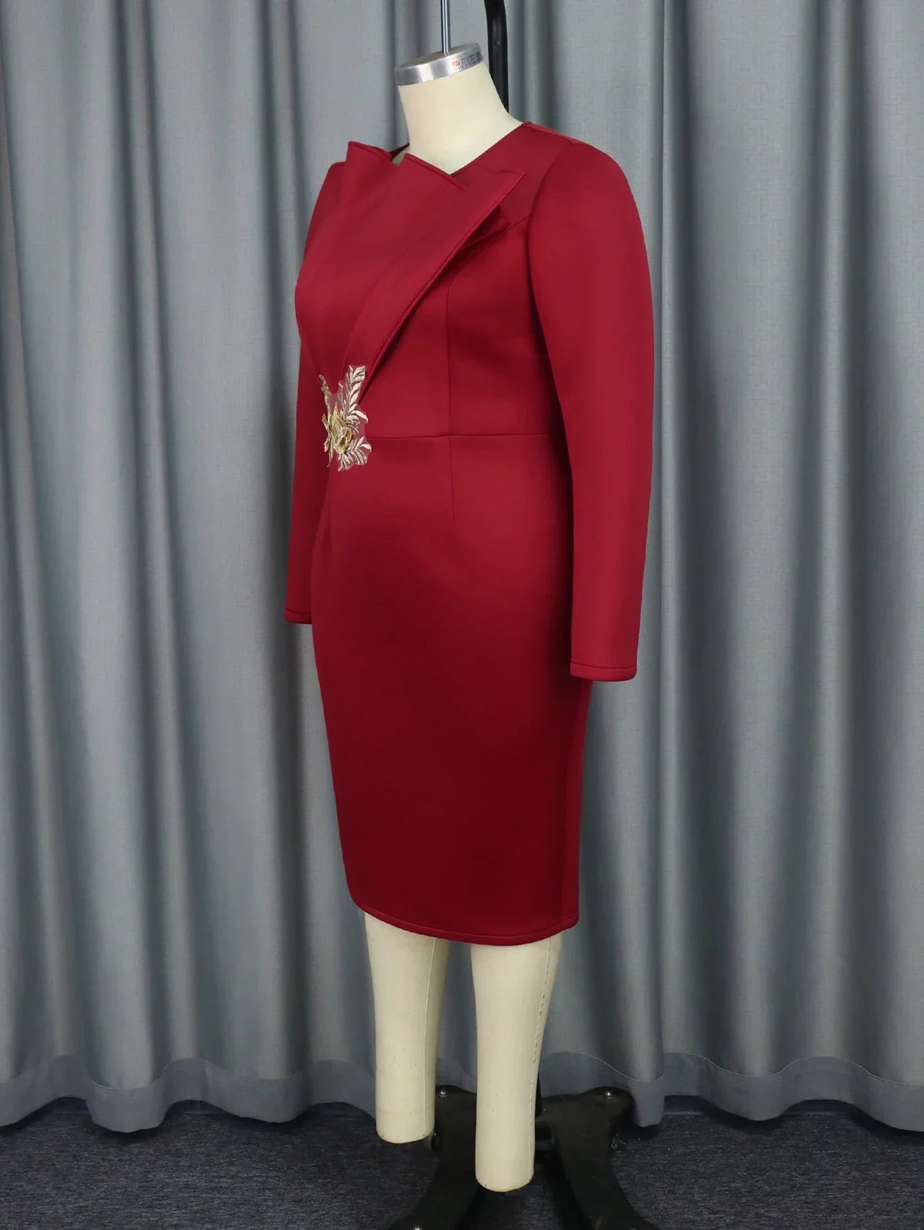 2025 Elegant Church Dresses for Women Party Bodycon Long Sleeves with Lace Appliques Sheath Classy Occasion Africa Wedding Guest