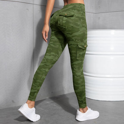 New Camouflage Printed Yoga Pants Women's High Waist Butt Lifting Workout  Tights Push Up Fitness Leggings Gym Activewear