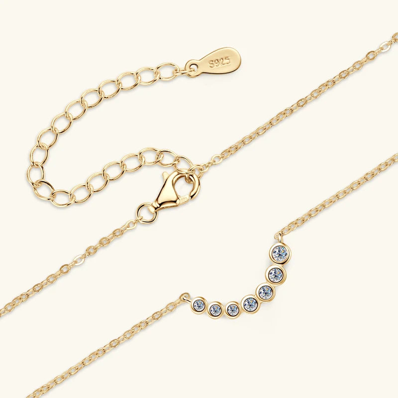 Lnngy Collares Mujer 925 Sterling Silver Clavicle Necklace For Women Exquisited 7 Stones Moissanite Pendant Necklaces Jewellry