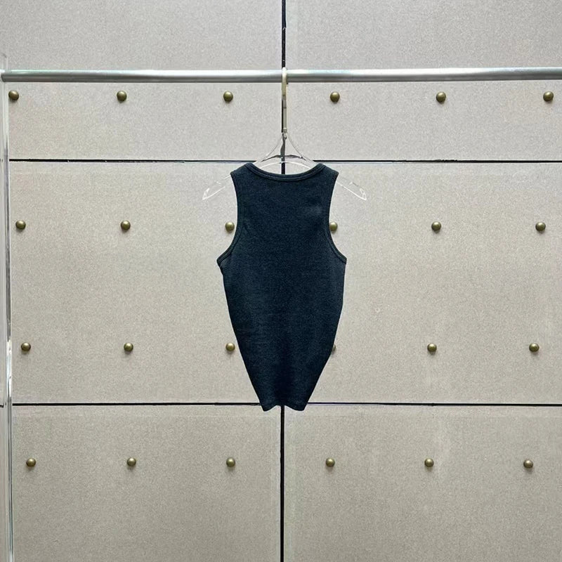 Women t-shirts New twisted flower knotted sleeveless top for summer 2025 Elastic slim pure cotton women's vest corset crop top