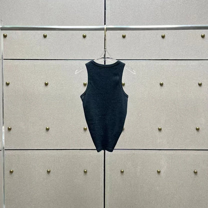 Women t-shirts New twisted flower knotted sleeveless top for summer 2025 Elastic slim pure cotton women's vest corset crop top