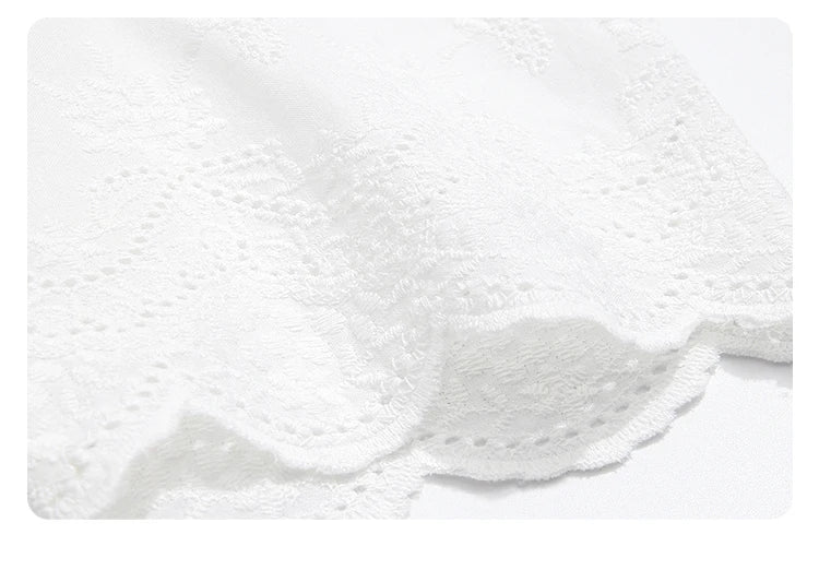 I BELIEVE YOU Top For Women 2025 New Summer T-shirt White O-Neck Studded Beads Embroidery Splicing Commuting T-shirt 2252016014