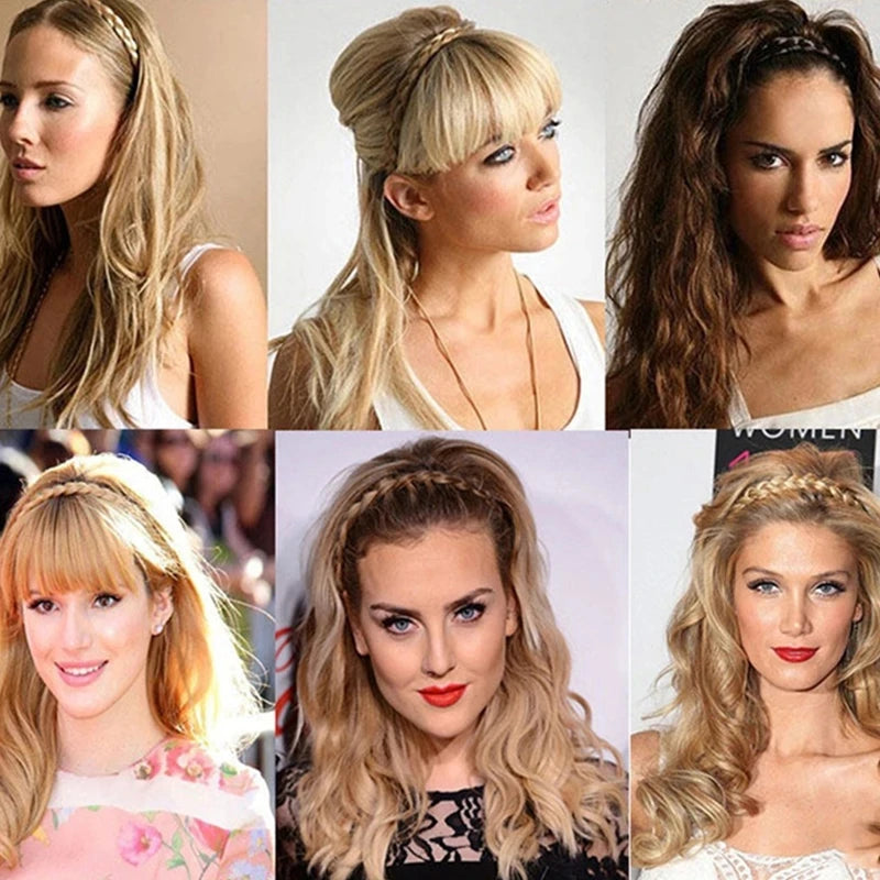 Wig Braided Headbands for Women Fishbone Wide Twist Hairbands Handmade Head Hoop Hair Bands Styling Headwear Accessories Gift