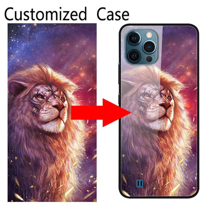 Custom Glass Phone Case for iPhone 13 14 12 7 8 Plus X 11 Pro XS MAX XR 6 SE 6s Cover DIY Customized Design Picture Name Photo