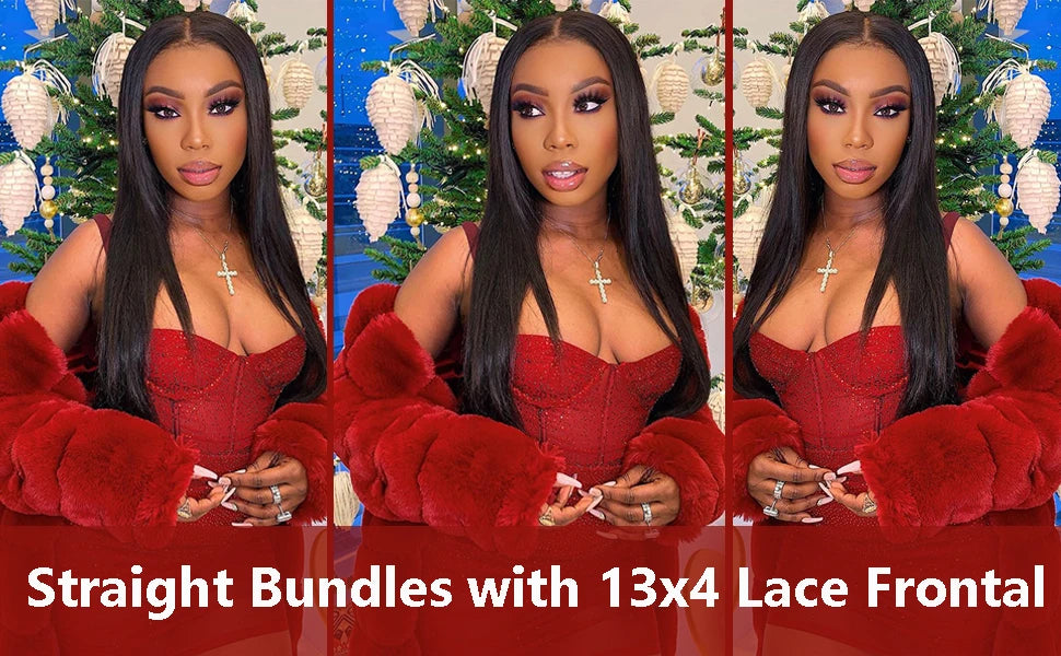 Straight Human Hair Weave Bundles 30 32 Inch Straight 100% Raw Indian Human Hair Bundles Remy Hair Extensions 3 4 Bundles Hair