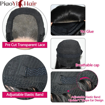 Glueless Wig Human Hair Water Wave Bob Wig Human Hair 14Inch Ready to Wear Curly Wave Wigs 200% Density 4X4 Lace Bob Top Quality