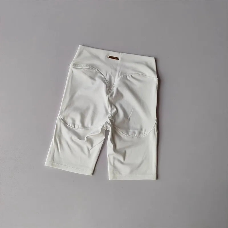 Women's yoga exercise shorts, high waist, tight fit, quick drying peach hip yoga five point exercise and fitness pants