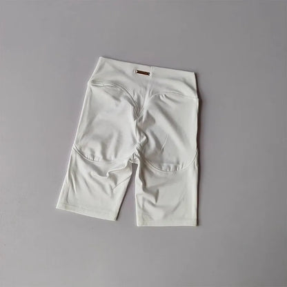 Women's yoga exercise shorts, high waist, tight fit, quick drying peach hip yoga five point exercise and fitness pants