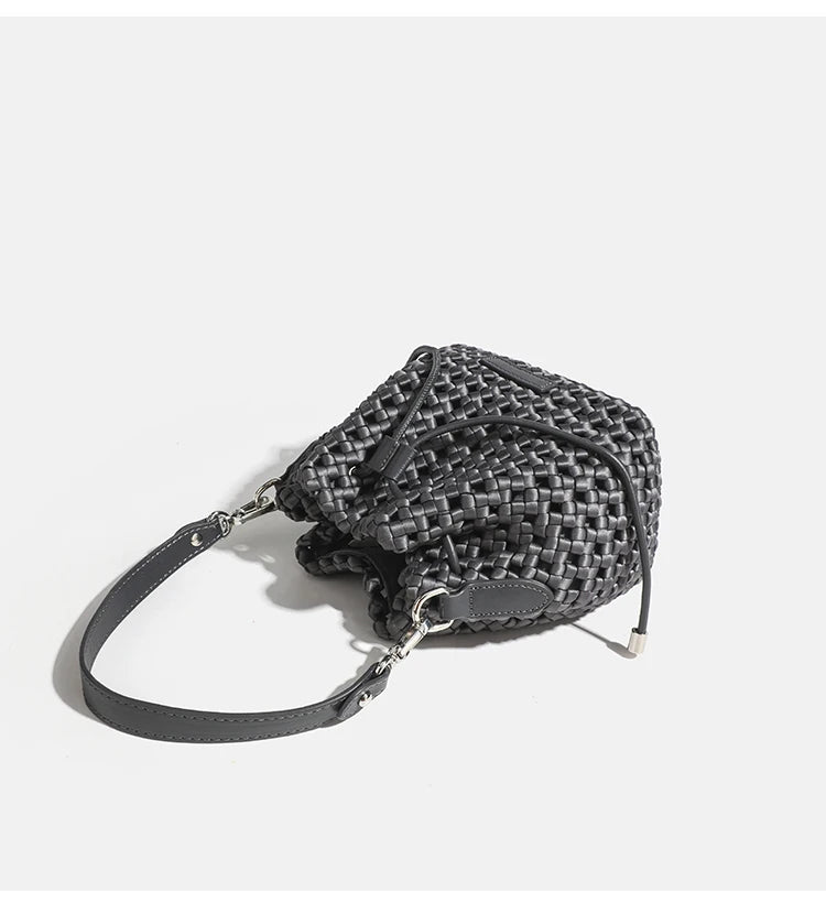 Tote bag woman Bucket bag handbags for women Nylon underarm purse European-style hand-woven bag for women