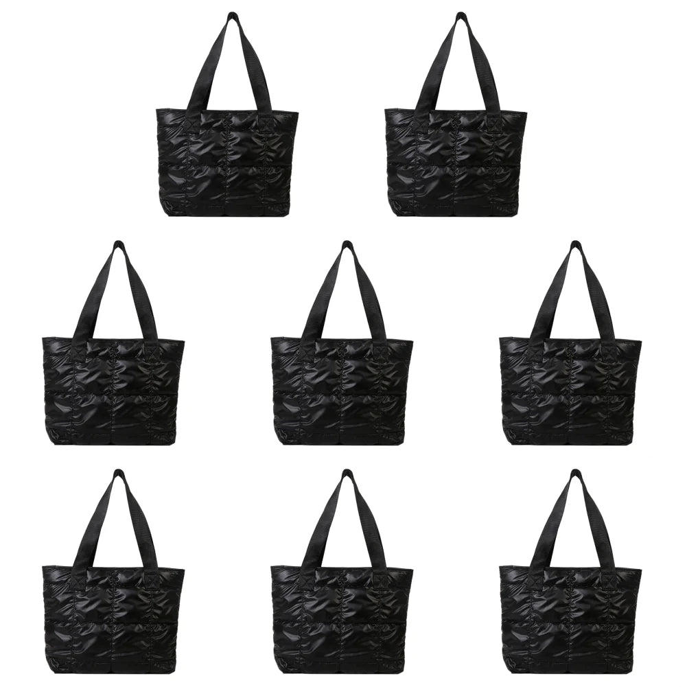 Fashion Tote Handbags for Women Black Large Capacity Soft Rhombus Bags Vinatge Quilted Shoulder Bag Purse for Travel Shopping