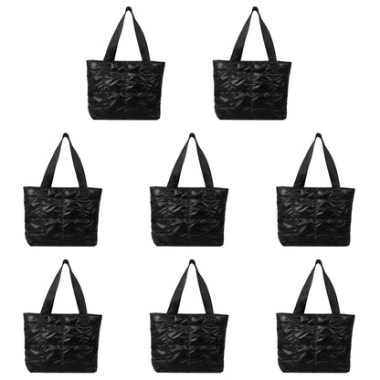 Fashion Tote Handbags for Women Black Large Capacity Soft Rhombus Bags Vinatge Quilted Shoulder Bag Purse for Travel Shopping