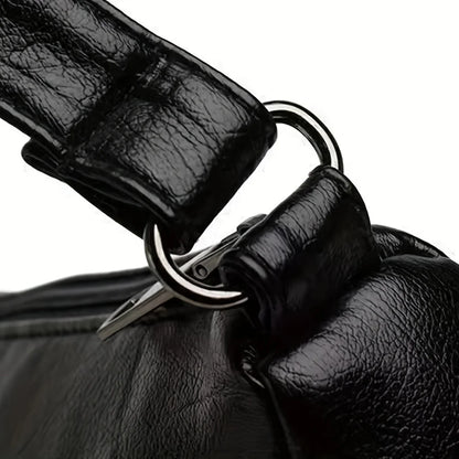 Women Pu Texture Middle-Aged Women's Bag Mom Bag New Bag Women's Classic Pattern Single Shoulder Crossbody Bag