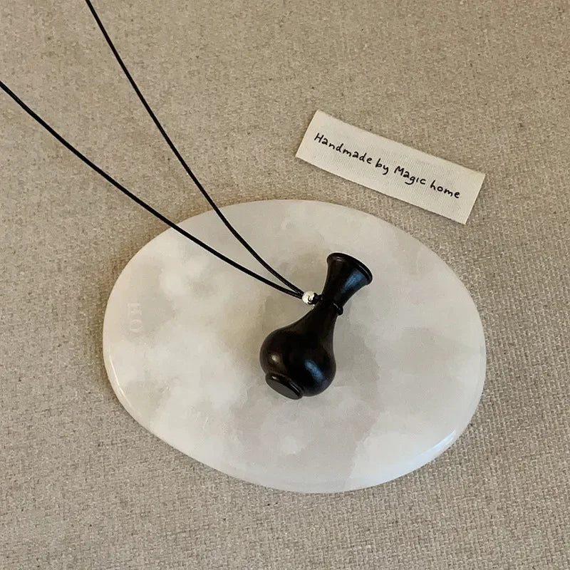 Wooden Pendant Necklace Female Fashion Sweater Chain