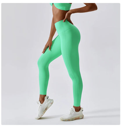 Women's Yoga Pants Nude Feeling Running Speed Dry Buttock Lifting Fitness Pants High Waist Tight Gym Push-Up Sweat Pants