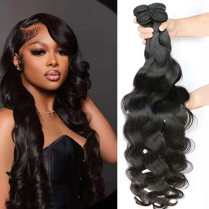 Human Hair Bundles Weave Brazilian Hair Bundles Loose Body Wave 3/4 Bundles Weft Virgin Raw Remy Hair Extensions For Women 28"