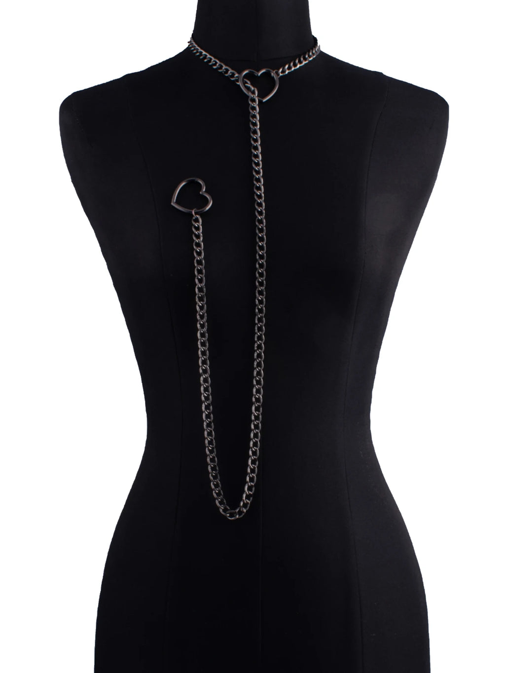 Heart Slip Chain Necklace For Women Fashion Punk Rock Goth Choker Jewelry Accessories