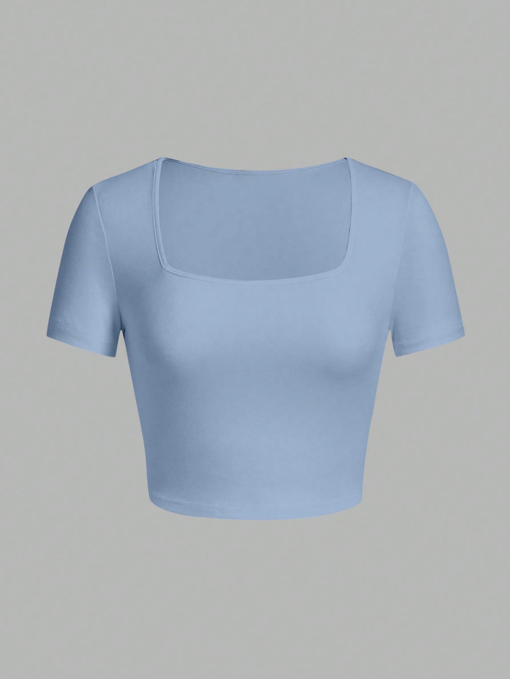 Woman T-shirt Square Neckline tops Short Sleeve crop tops for women girls sexy street wear  top tees