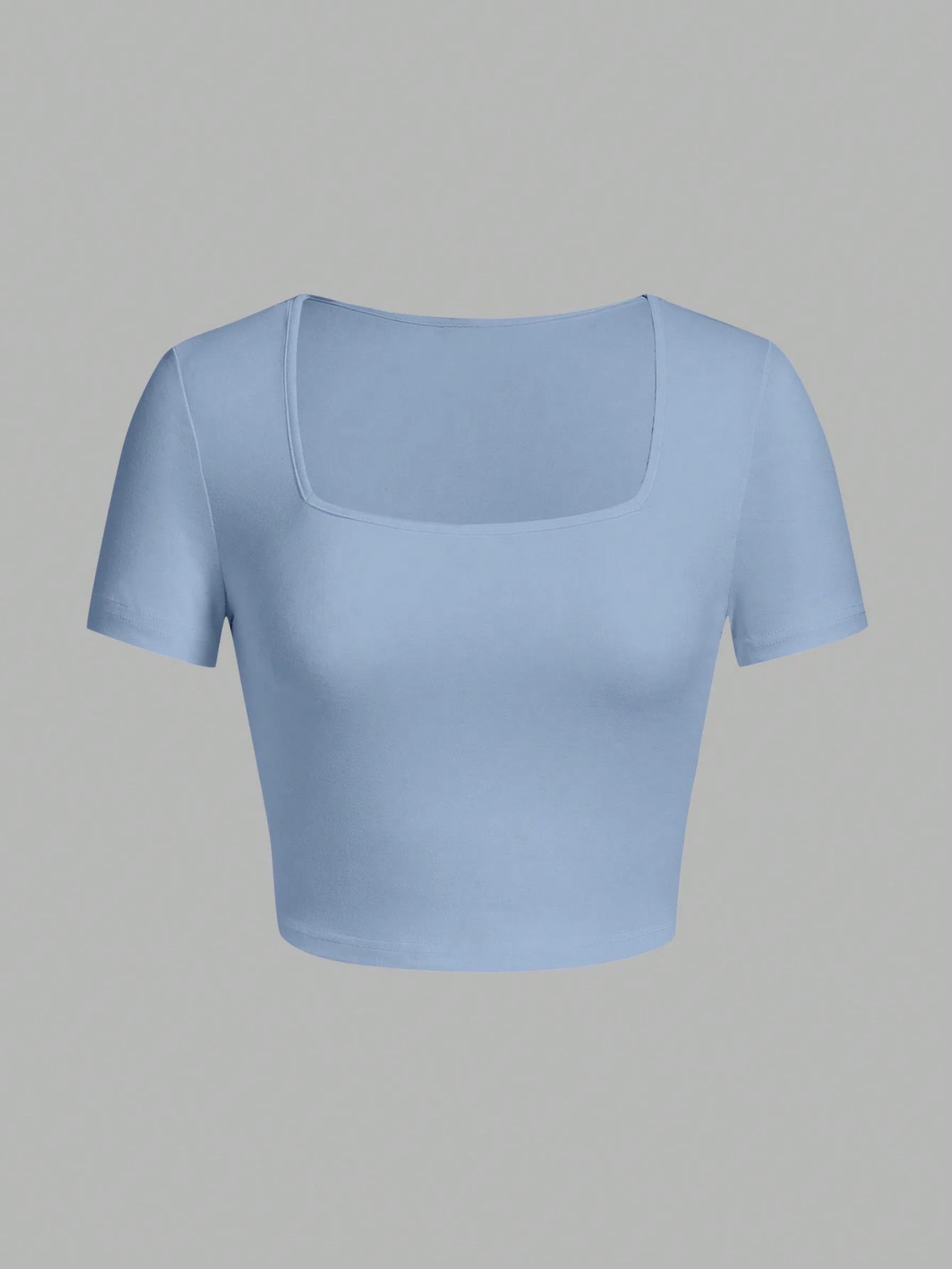 Woman T-shirt Square Neckline tops Short Sleeve crop tops for women girls sexy street wear  top tees