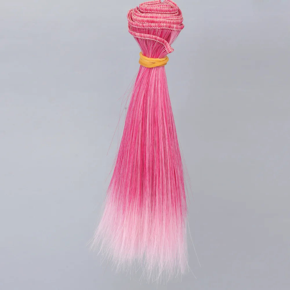 1pcs  Wig Refires Bjd Hair 15cm*100CM Black Gold Brown Green Pink Color Straight Wig Hair for 1/3 1/4 BJD Diy