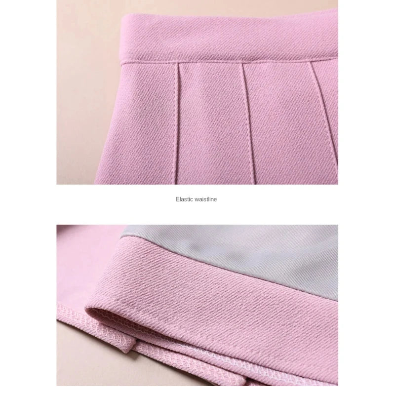 Women's Skirts Japanese Fashion School Clothes Brown Pleated Saias Femininas Girls Red Ropa Para Mujer Mini Skirt With Shorts