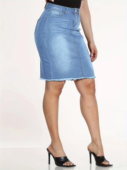 Women's Casual Jean Skirt High Waist Stretch Denim Skirts