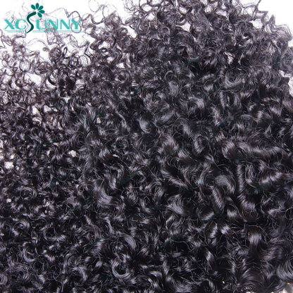 Kinky Curly Human Bundles Double Drawn Burmese Kinky Curly Weave Human Hair Weft Hair Extensions For Black Women