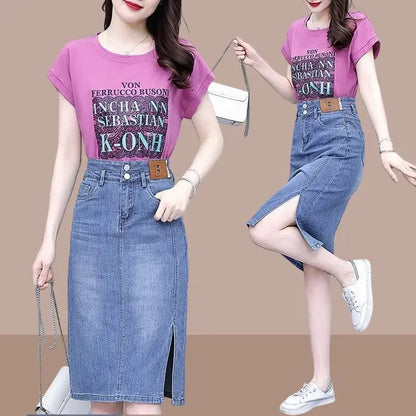 Jeans Skirts for Women Woman Denim Skirt High Waist Midi Maxi Long with Pocket Slit Chubby Modest Quality Luxury Elegant Stylish