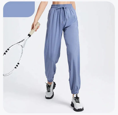 Elastic Waist Yoga Pants for Women Loose-Fitting Workout Pants Wide-Leg Drawstring Closure Stretchy High Waisted Jogging Jogger