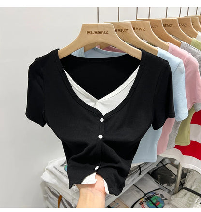 Summer Women T Shirt T-Shirt Woman Clothes Tops Tshirt Female Crop Top Tees Y2k Para Mujer Ropa De Mujer Roupas Feminina Traf
