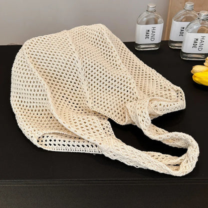 Women's Shoulder Bags Casual Straw Wicker Woven Ladies Handmade Totes Large Capacity Summer Beach Female's Messenger Bag