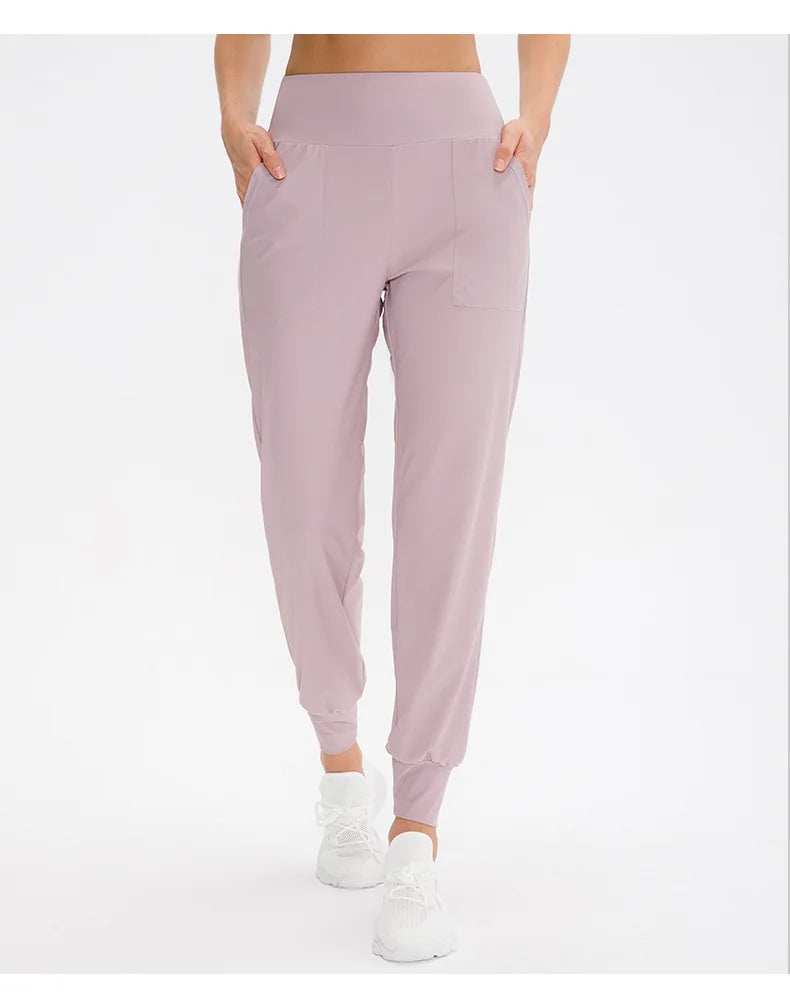 Women Loose Yoga Pants Running Sports Training Trousers with Pocket Casual Quick Dry Fitness Pants Thin for Spring Summer