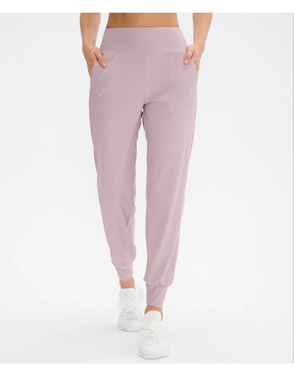 Women Loose Yoga Pants Running Sports Training Trousers with Pocket Casual Quick Dry Fitness Pants Thin for Spring Summer
