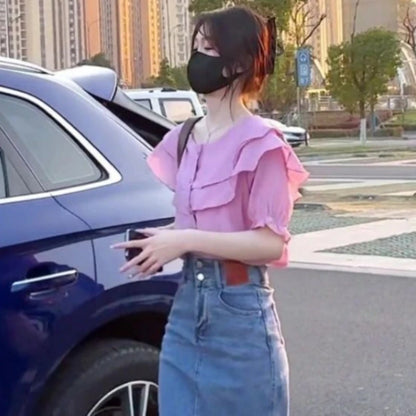 Jeans Skirts for Women New In Midi Woman Denim Skirt Vintage Korean Style Clothing Trend 2024 Stylish Harajuku Cheap Fashion V