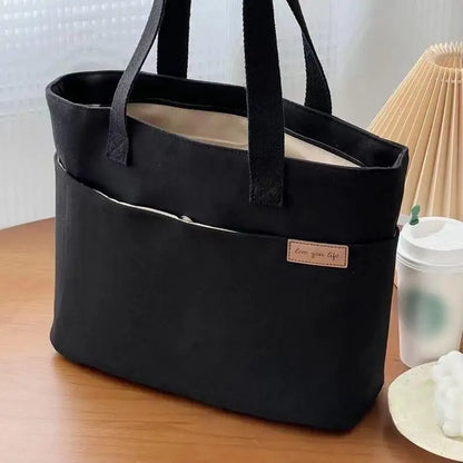 New Canvas Tote Bags for Women Large Capacity Single Shoulder Bag Student Classes Commute Carrying Bag Ladies Casual Handbags