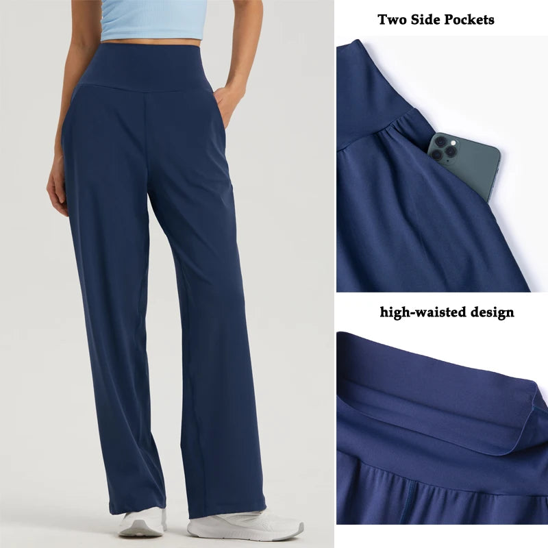 Yoga Pants Women Wide Leg Pants High Waist Stretch Dress Casual Sweatpants Tummy Control Bootcut Workout Lounge Pants Vitalinovo
