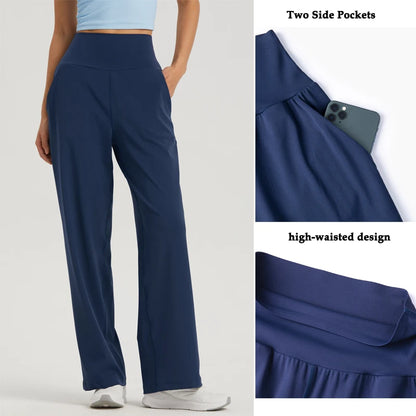 Yoga Pants Women Wide Leg Pants High Waist Stretch Dress Casual Sweatpants Tummy Control Bootcut Workout Lounge Pants Vitalinovo
