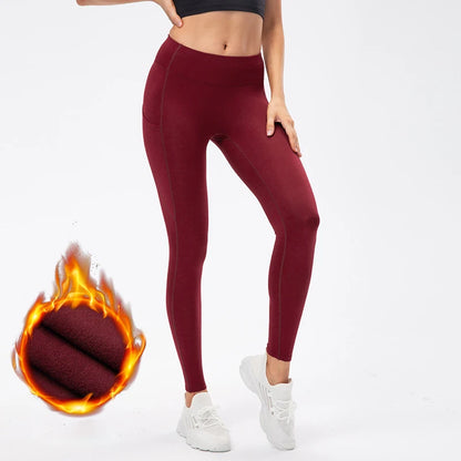 Yoga Pants Women Warm Leggings for Fitness Fleece Warm Winter Stretchy Running Tights Leggings Gym Sport Yoga Leggings