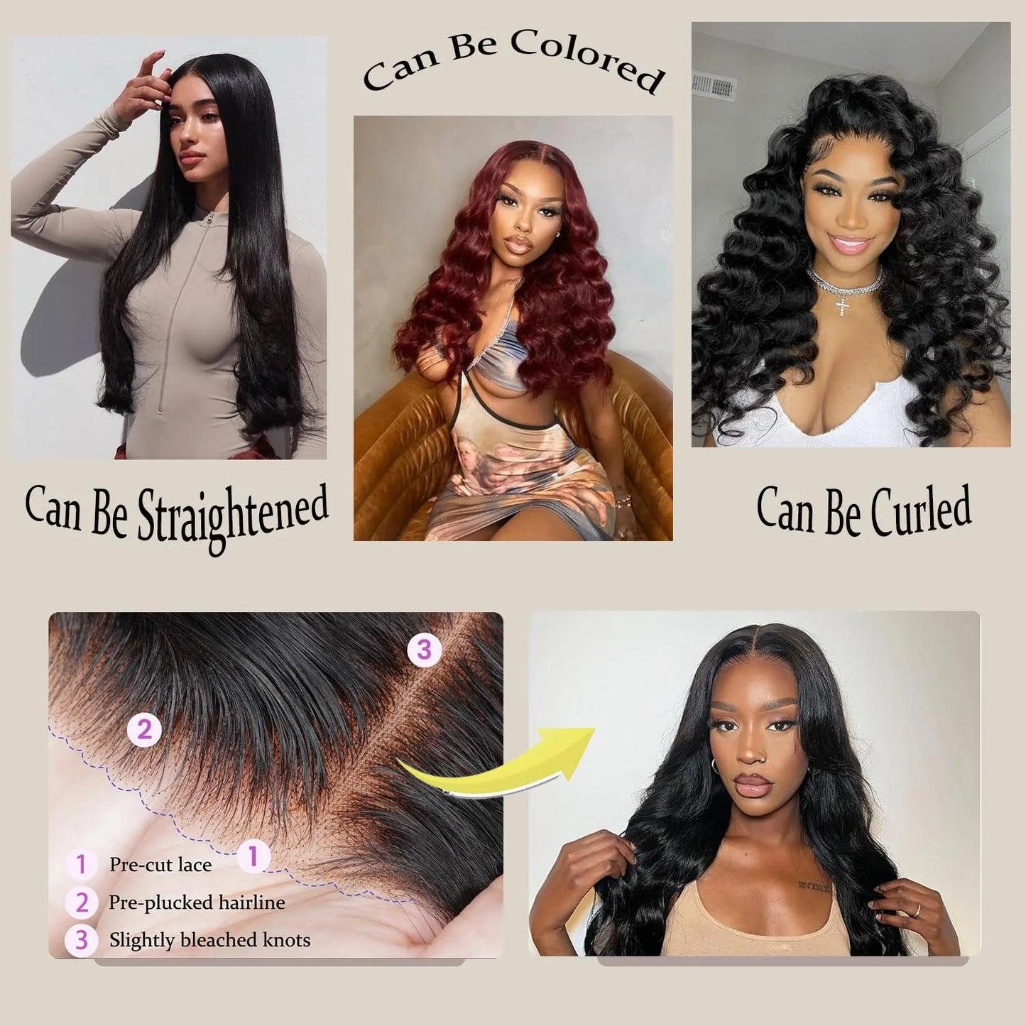 Wear And Go Glueless Wigs Human Hair Pre Plucked Pre Cut Body Wave Wigs For Black Women  Glueless Lace Closure Human Hair Wig
