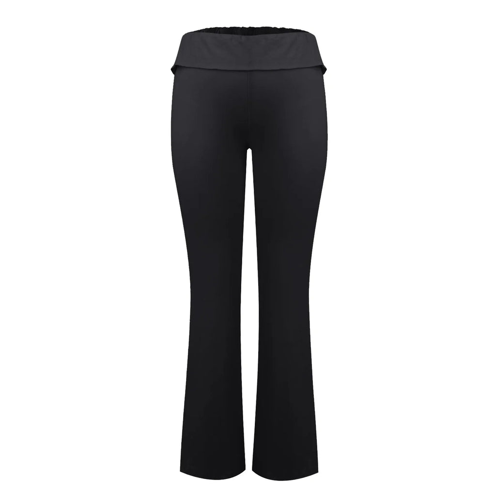 Long Pants Women Fashion Trousers Solid Elastic Leggings Flare Bottoms High Waist Wide Leg Athletic Yoga Bell Pants Summer
