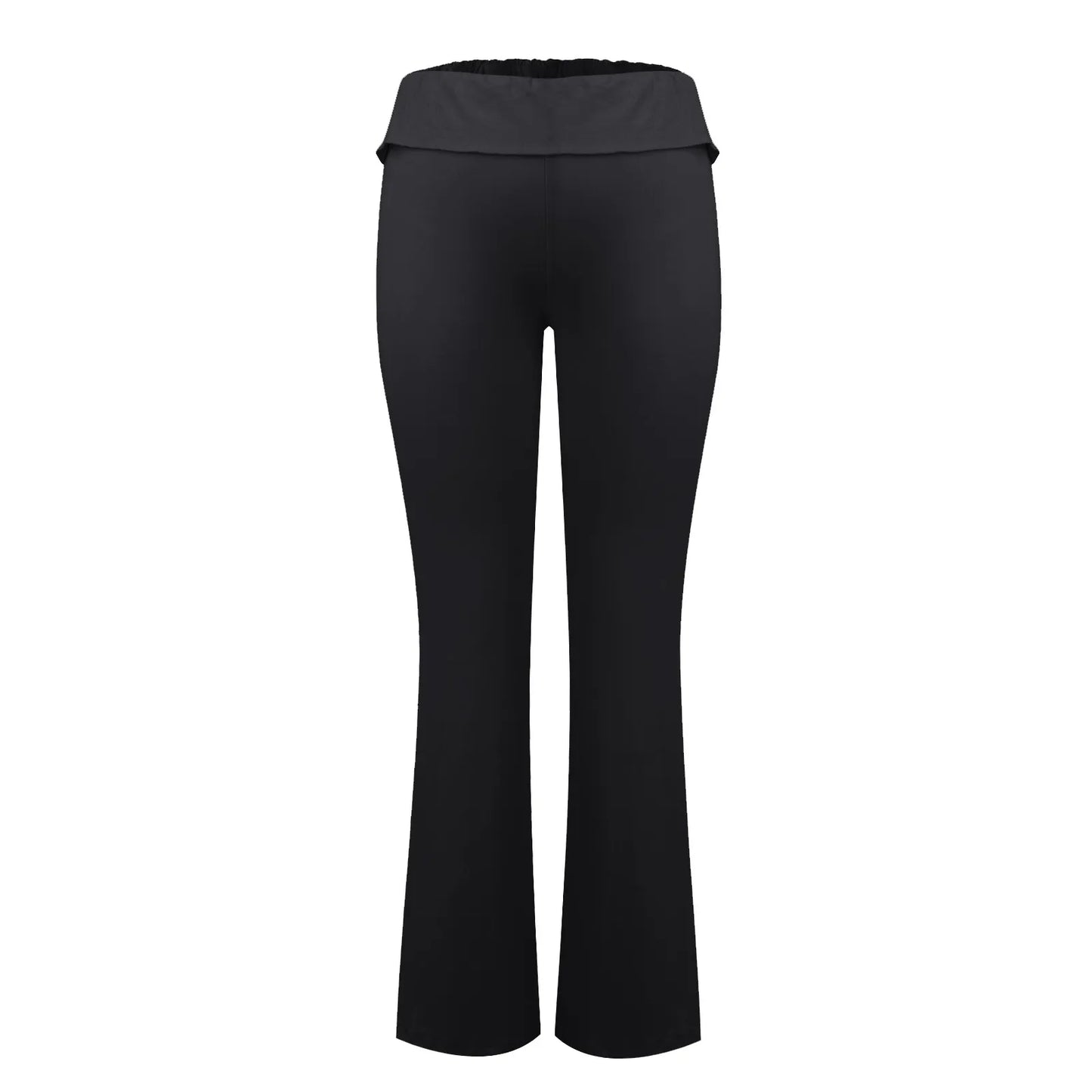Long Pants Women Fashion Trousers Solid Elastic Leggings Flare Bottoms High Waist Wide Leg Athletic Yoga Bell Pants Summer