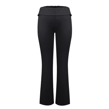 Long Pants Women Fashion Trousers Solid Elastic Leggings Flare Bottoms High Waist Wide Leg Athletic Yoga Bell Pants Summer
