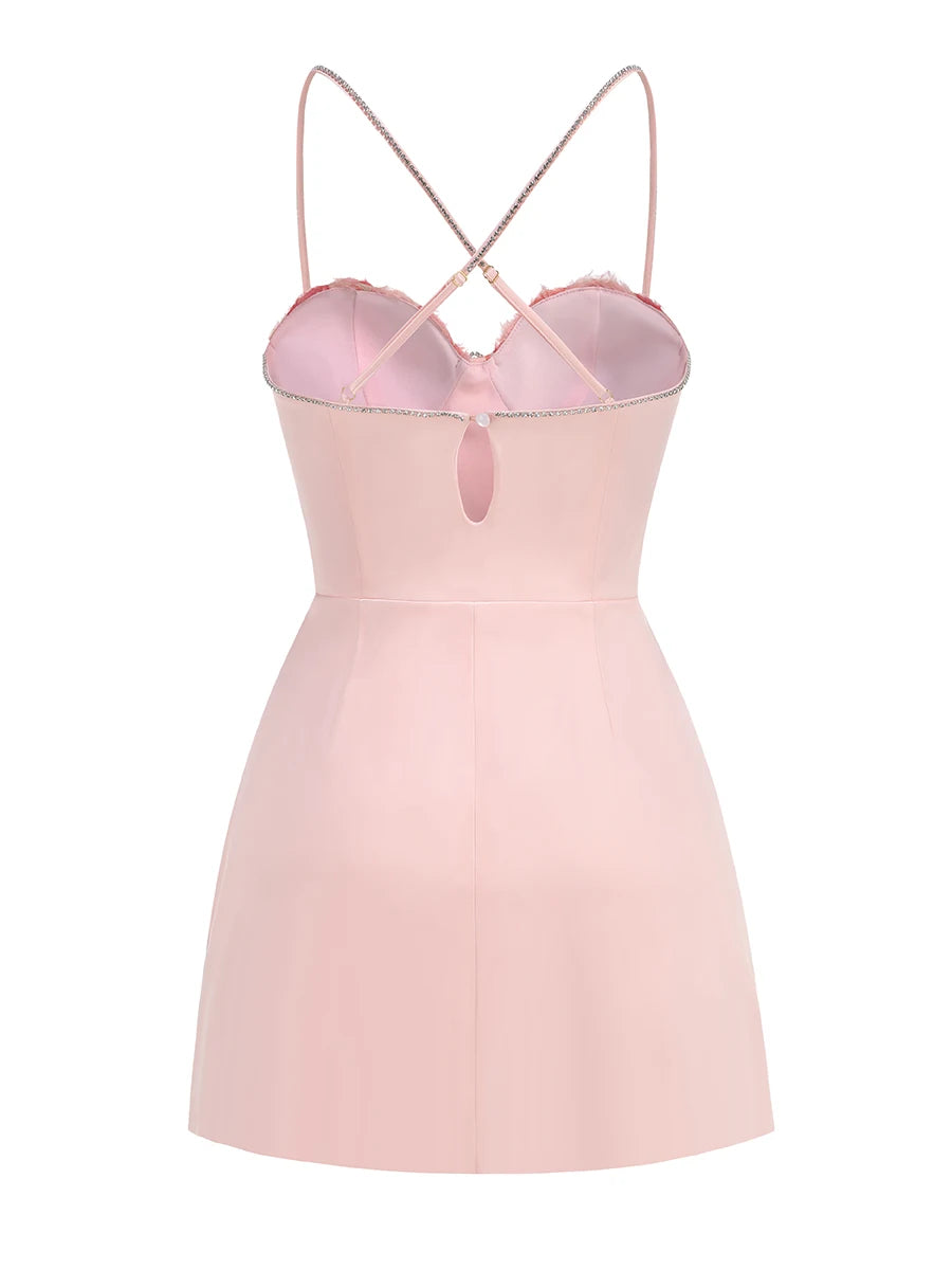 Elegant Party Dresses for Women 2024 Luxury Dress Birthday Outfits Sexy Pink Patwork Evening Gowns Women's Clothes Prom Gown