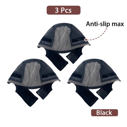 Wig Cap with Grip Band for Keeping Wigs in Place, More Full Cap-wide Transparent Lace for Lace Front Wigs