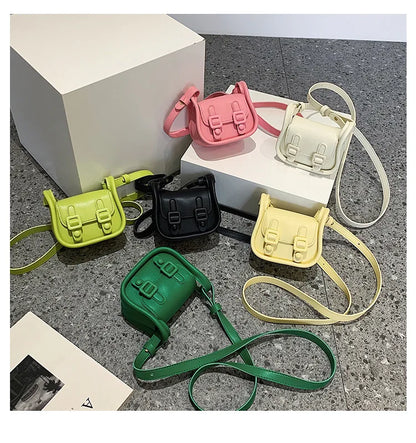 Women Bags Trendy Fashionable Retro Shoulder Bag Casual Crossbody Bag Children Messenger Bag Kids Bags for Girl Solid Wallet 가방